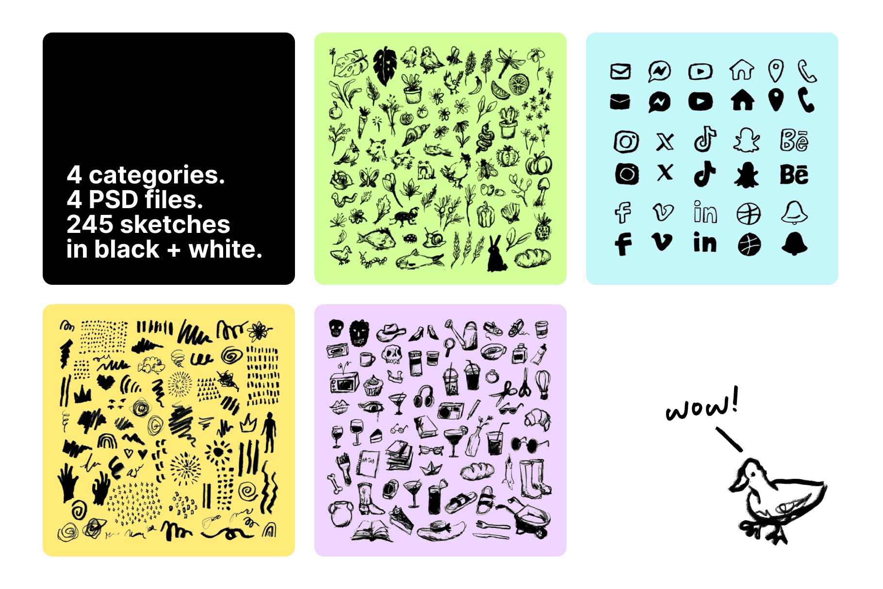 Lil' Sketchies Illustration Pack Image 1