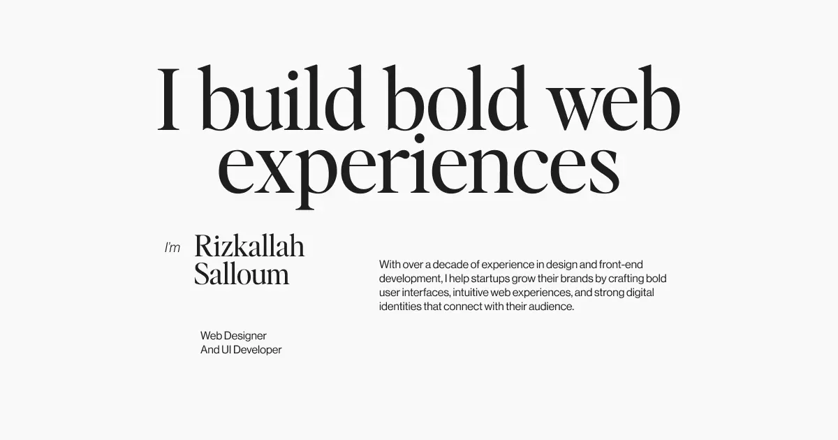 Rizkallah Salloum — Product Designer & Front-End Developer