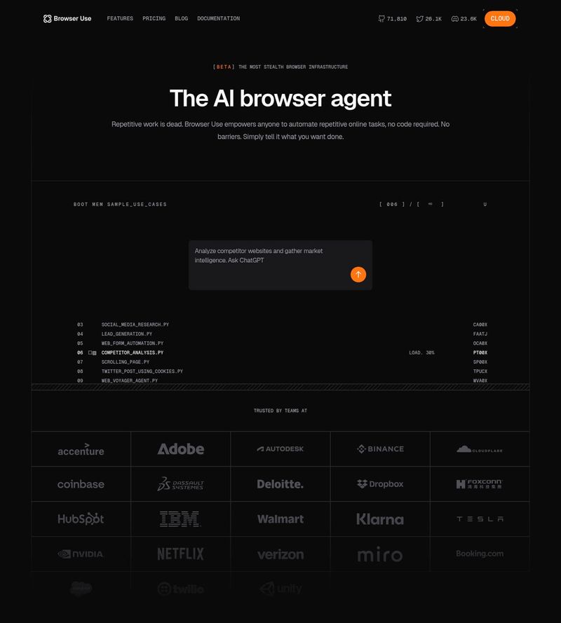Screenshot taken from browser-use.com