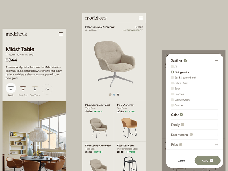 Modohouz - Furniture Store UI