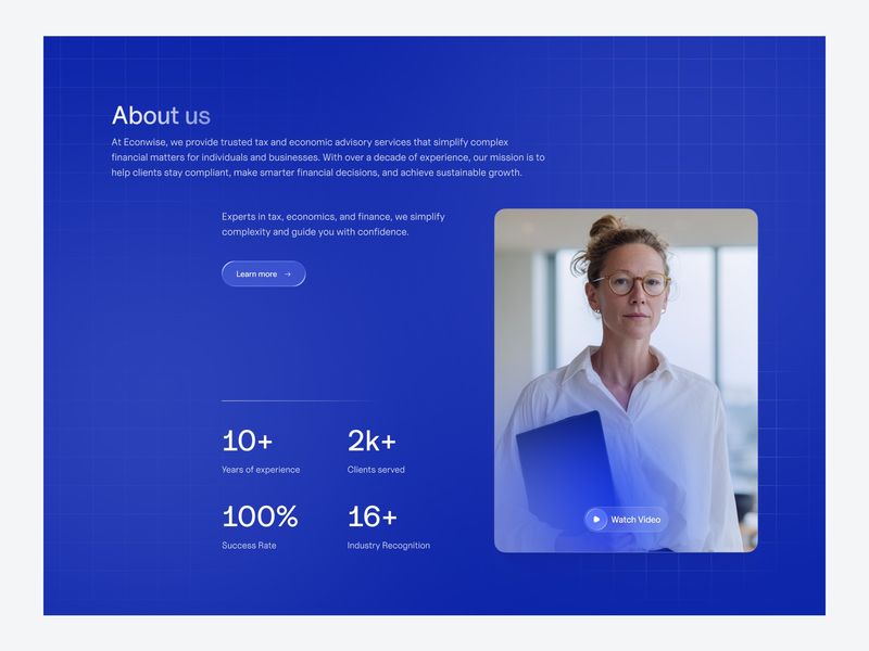 About us section design for client website