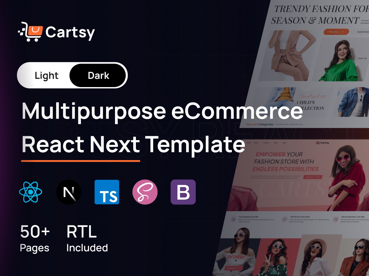 Cartsy – Multipurpose eCommerce React Next Template