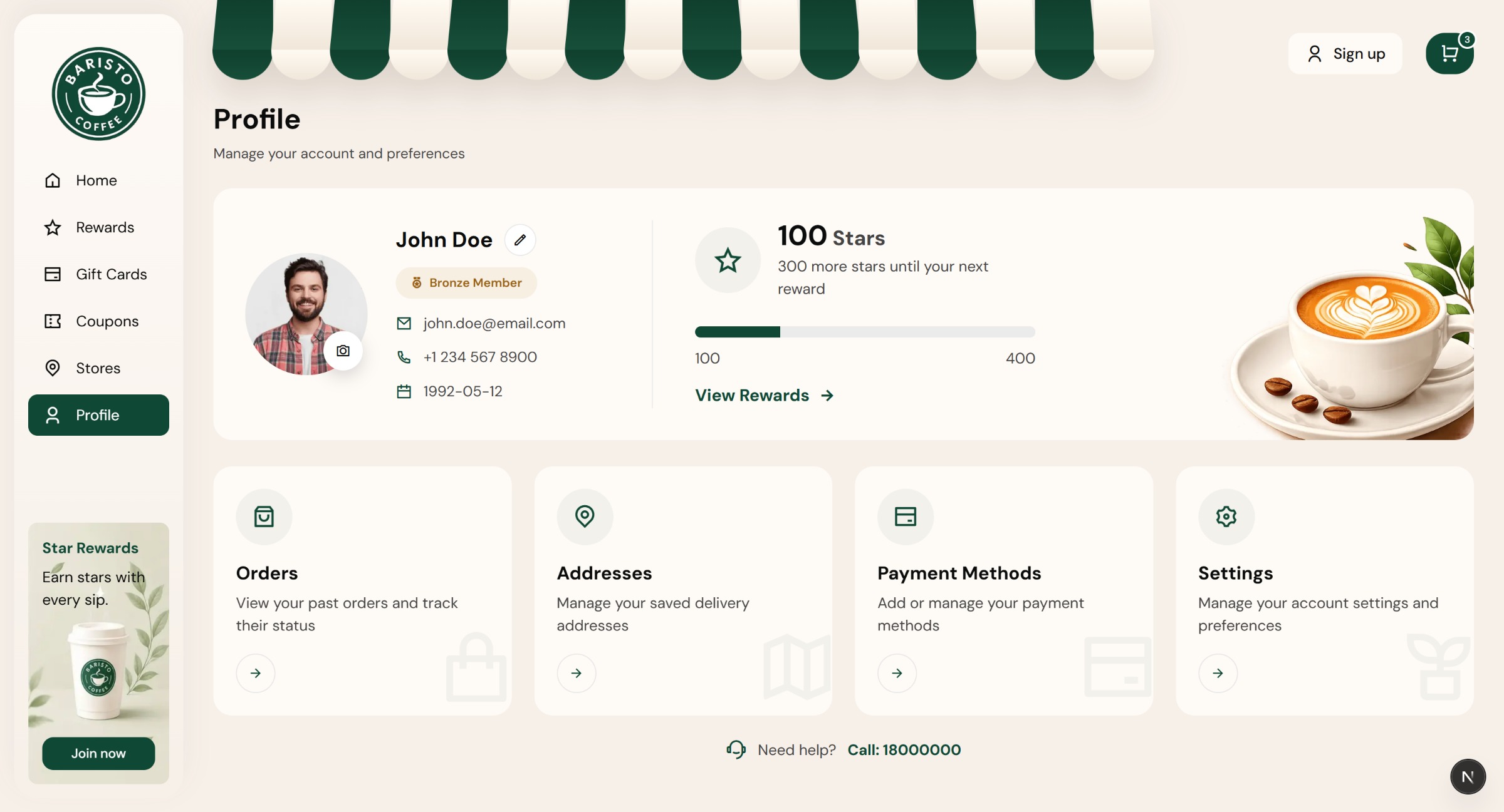Baristo - Coffee Shop & Online Ordering React Next.js Template  Image 3
