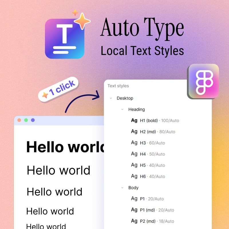 Auto Type - Local Text Styles Figma Plugin