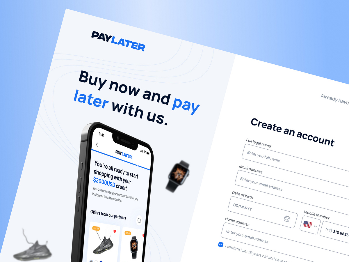 Fintech signup page concept Image 0