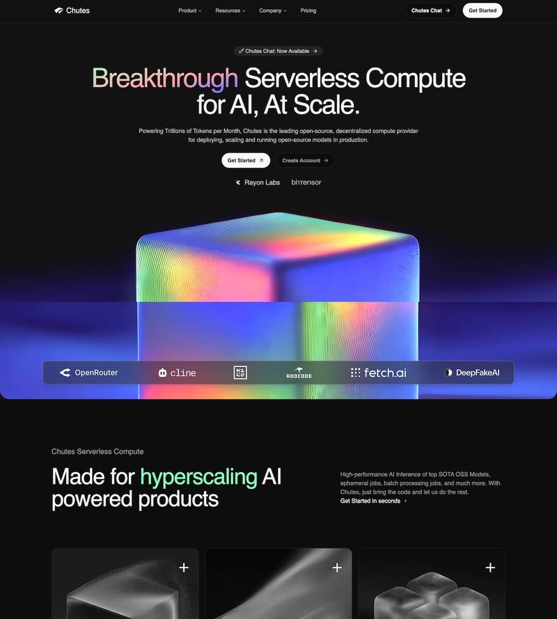 Screenshot taken from chutes.ai