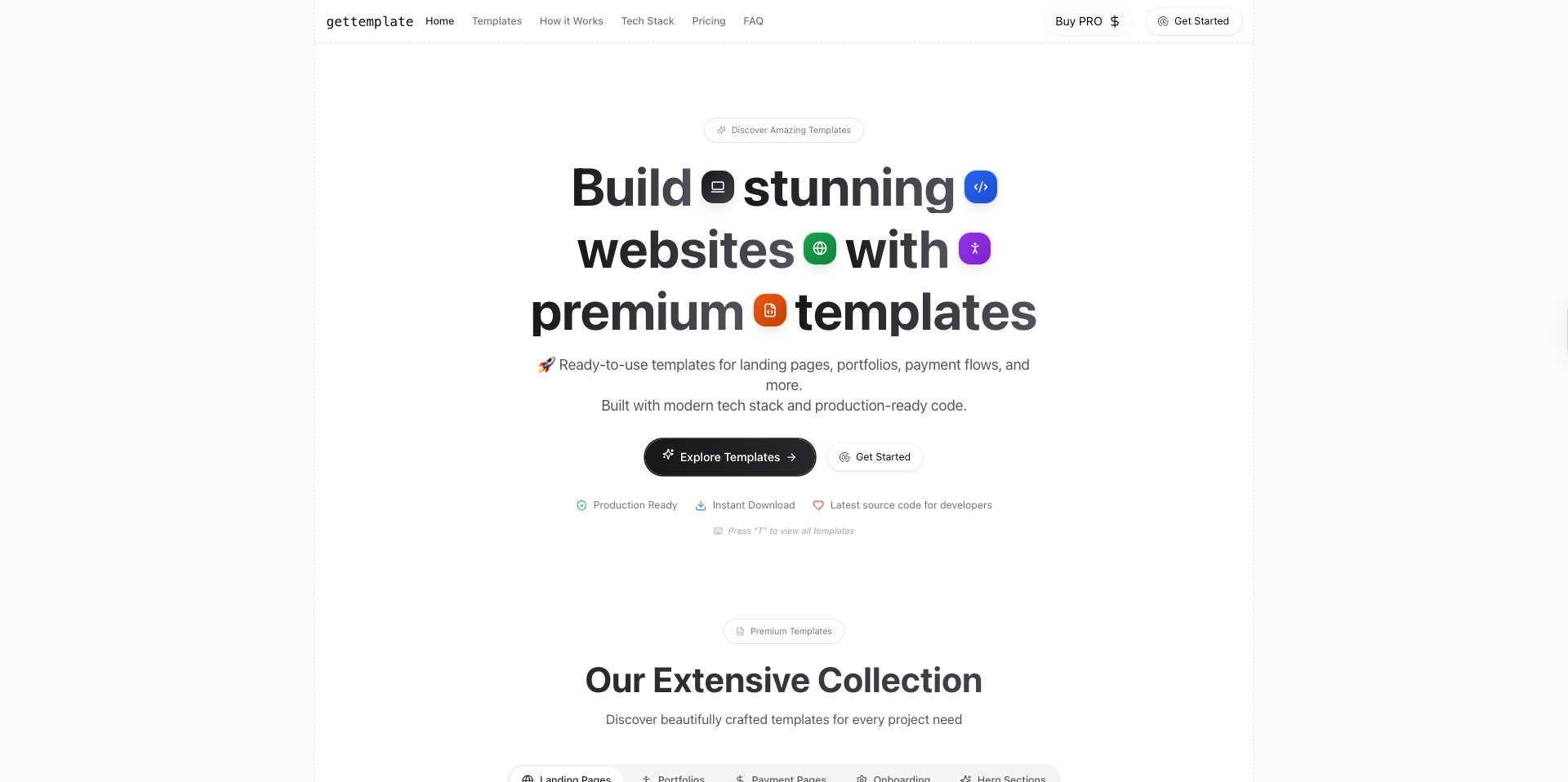 gettemplate - React & Next.js Templates