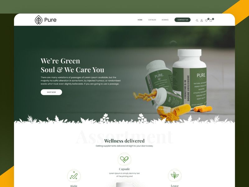 Pure: Health & Wellness E-commerce Design