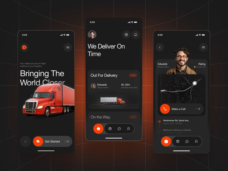 Trukon Logistics Mobile App Motion UI  AI Delivery Tracking Animation
