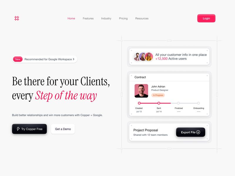 Google Workspace Integrated CRM Landing Page 🤝