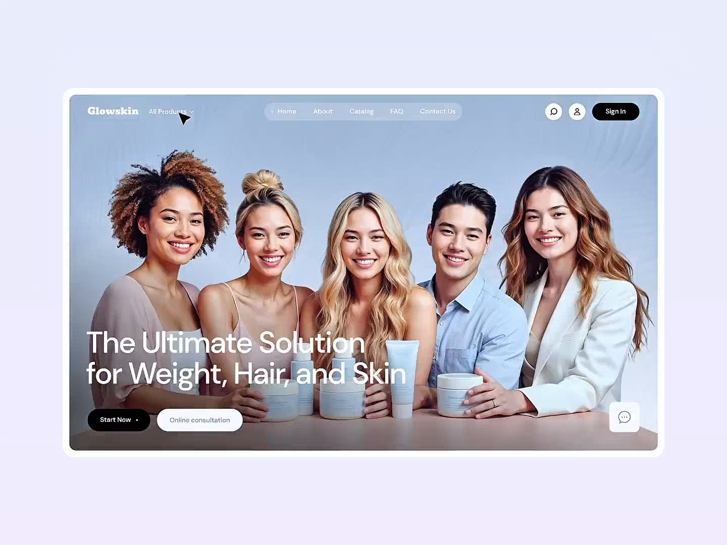Glowskin - Skin Care Website Design by Mirhayot for Eloqwnt