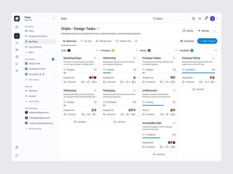Task Management Dashboard Design