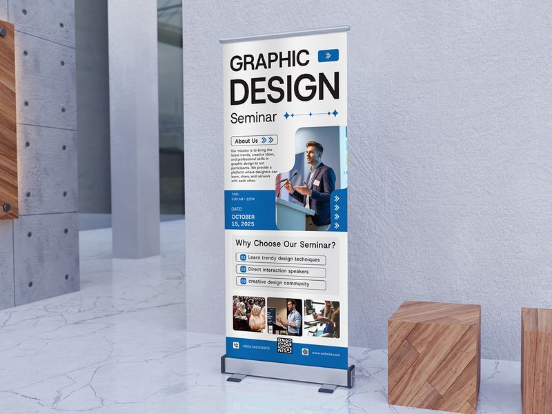 Graphic Design Seminar Roll-up Banner Design