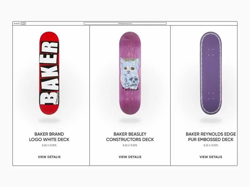 Online Skateboard Store Concept