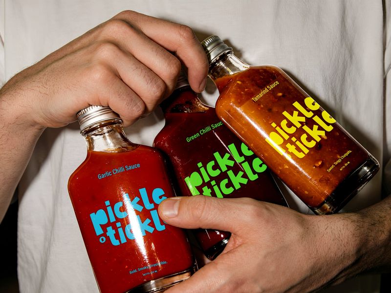 Pickle Tickle — Sauce bold packaging & visual identity
