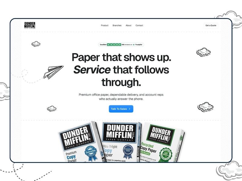 Dunder Mifflin Website Redesign — Hero Section
