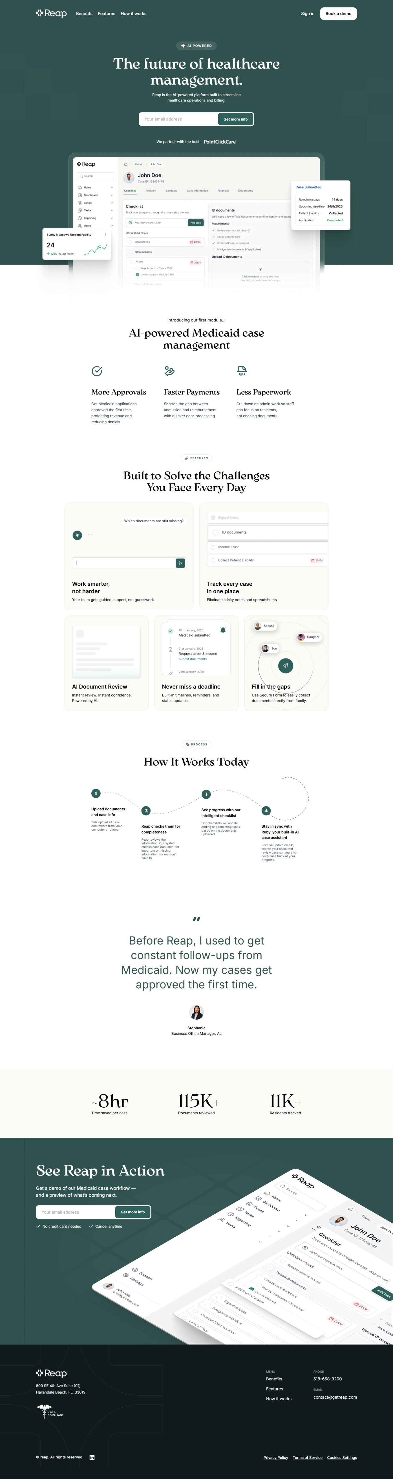 Reap landing homepage page website Image 0