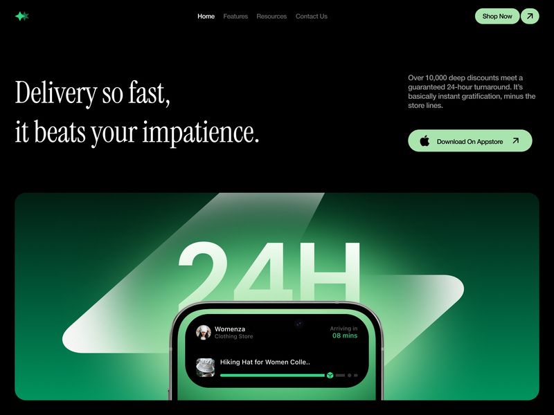 Instant Gratification — Quick Commerce Landing Page