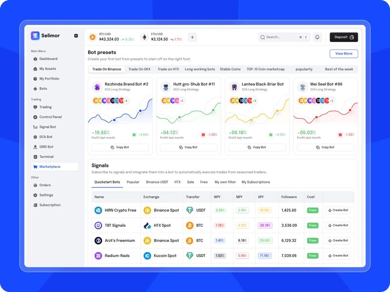 AI Crypto Trading Marketplace Dashboard Design