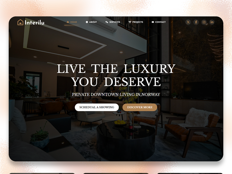 Interior Design Website UI Design