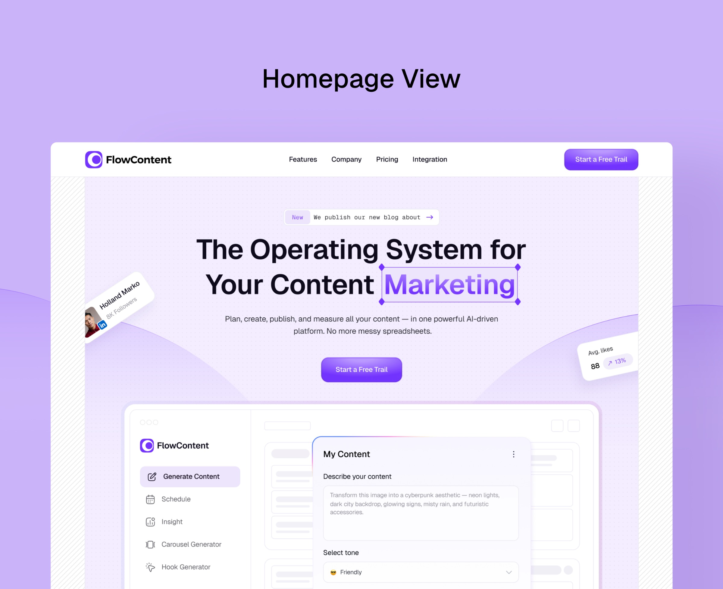FlowContent — Content Marketing SaaS Template Image 3