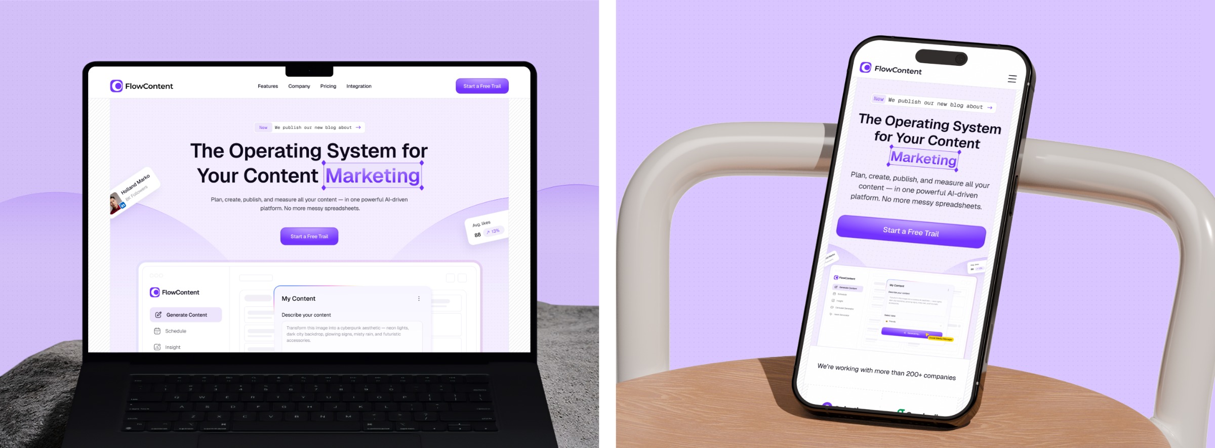FlowContent — Content Marketing SaaS Template Image 4