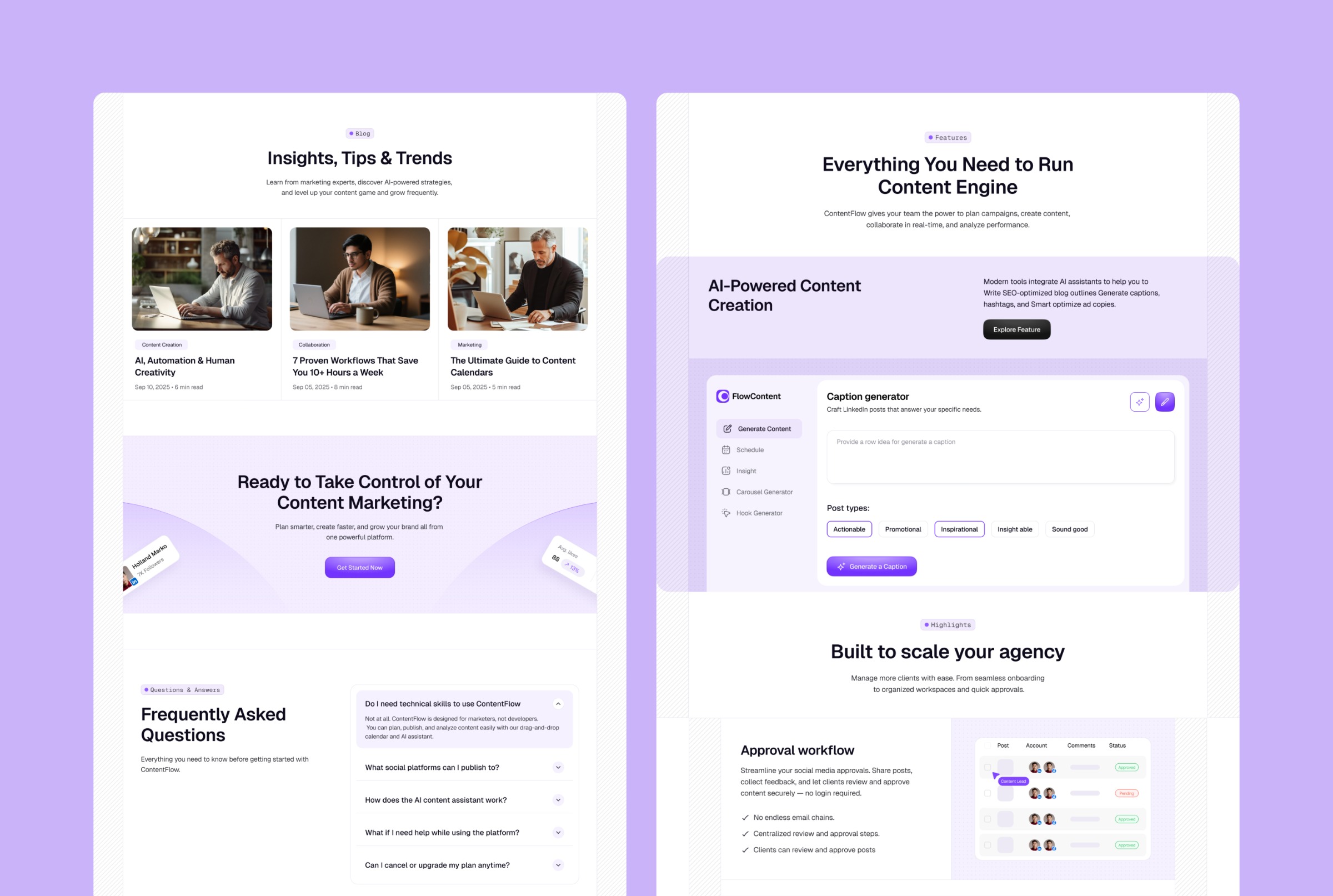 FlowContent — Content Marketing SaaS Template Image 5