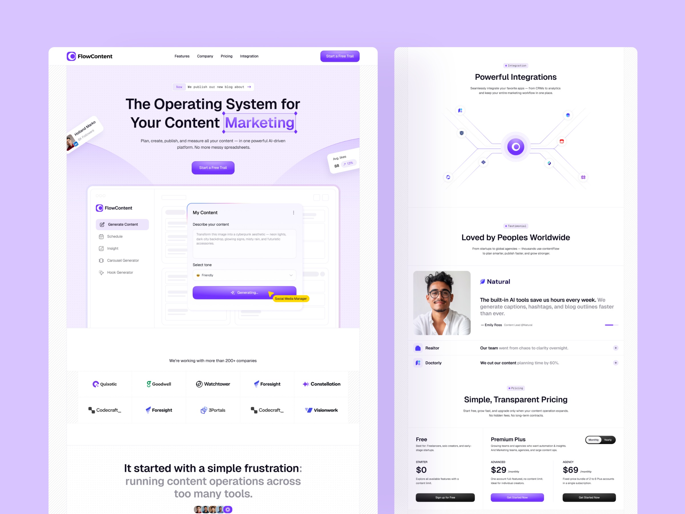 FlowContent — Content Marketing SaaS Template Image 6
