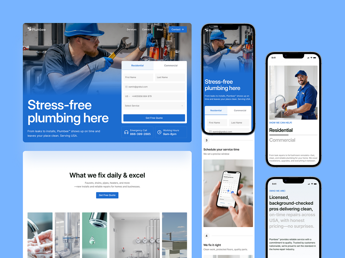 Plumbee - Plumbing & Home Services Brand Identity Image 1