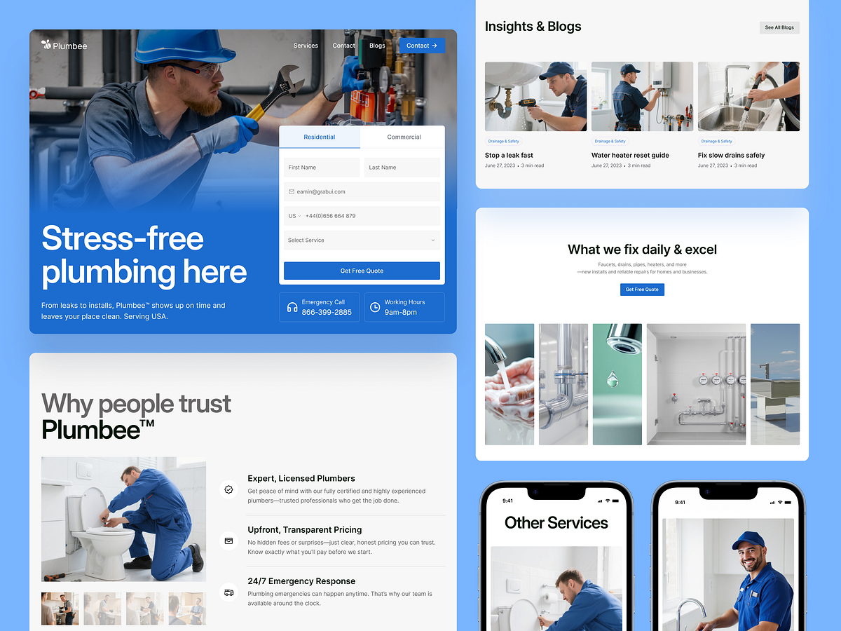 Plumbee - Ultimate Plumbing & Home Services Website Template Image 0