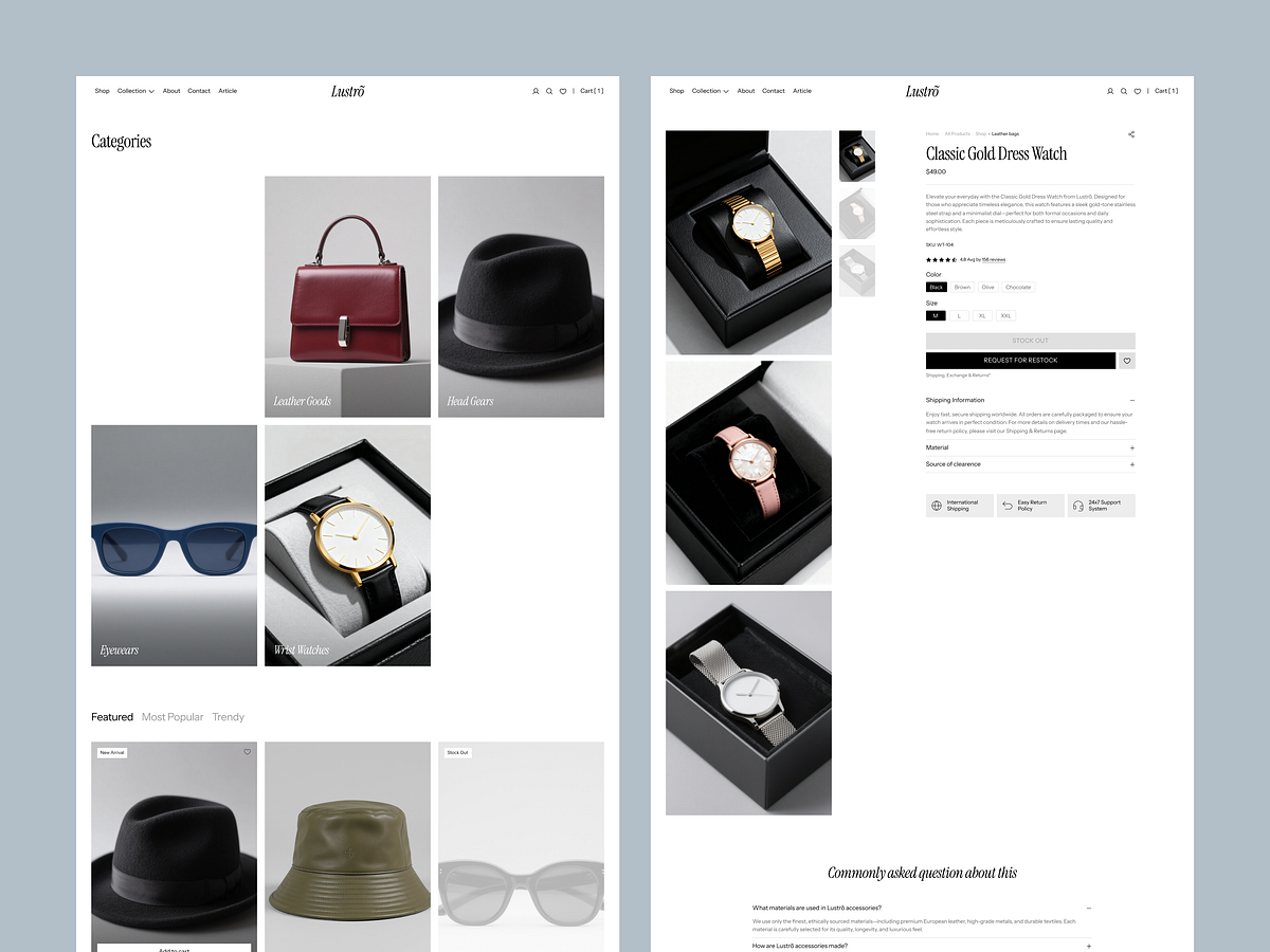 Lustro — Premium Fashion E-Commerce Framer Template Image 1