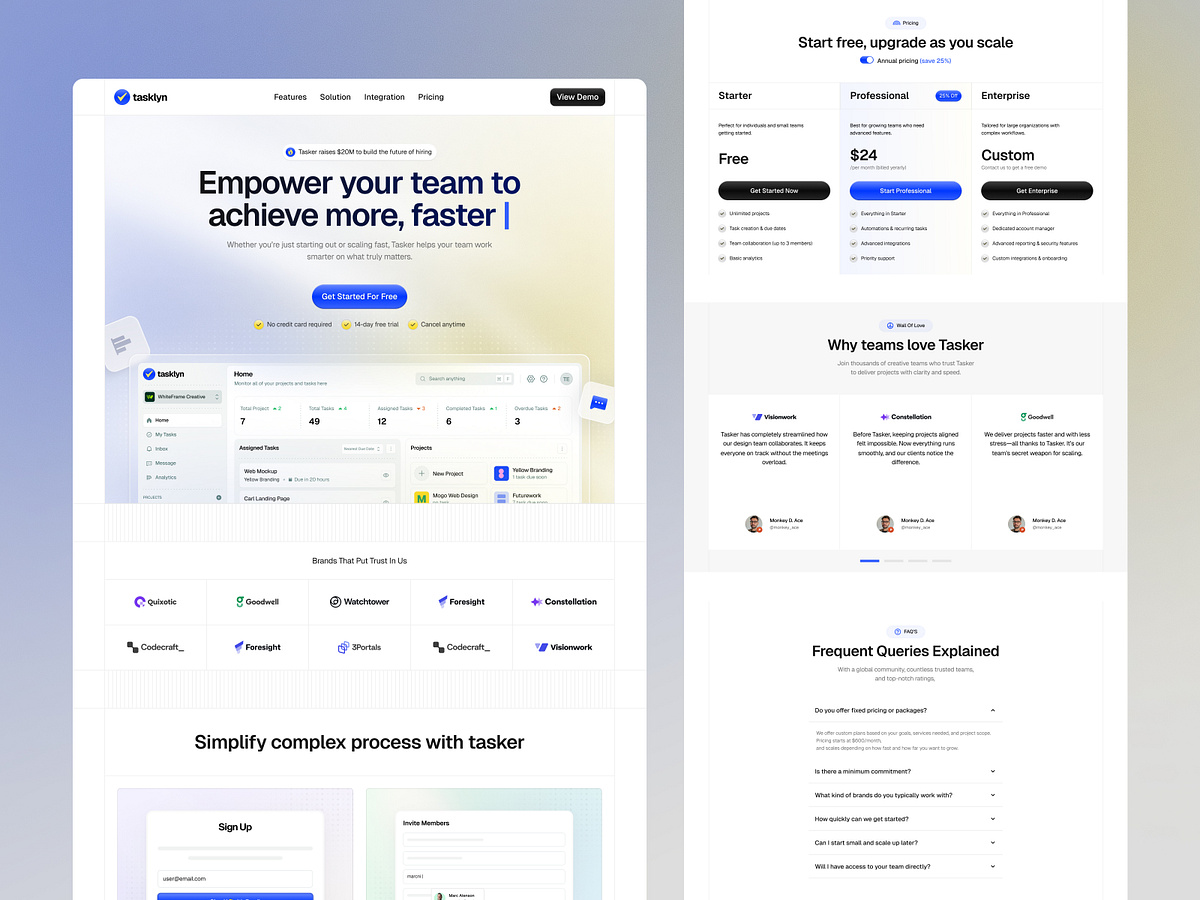Tasklyn - SaaS & Project Management Dashboard UI Kit Image 1