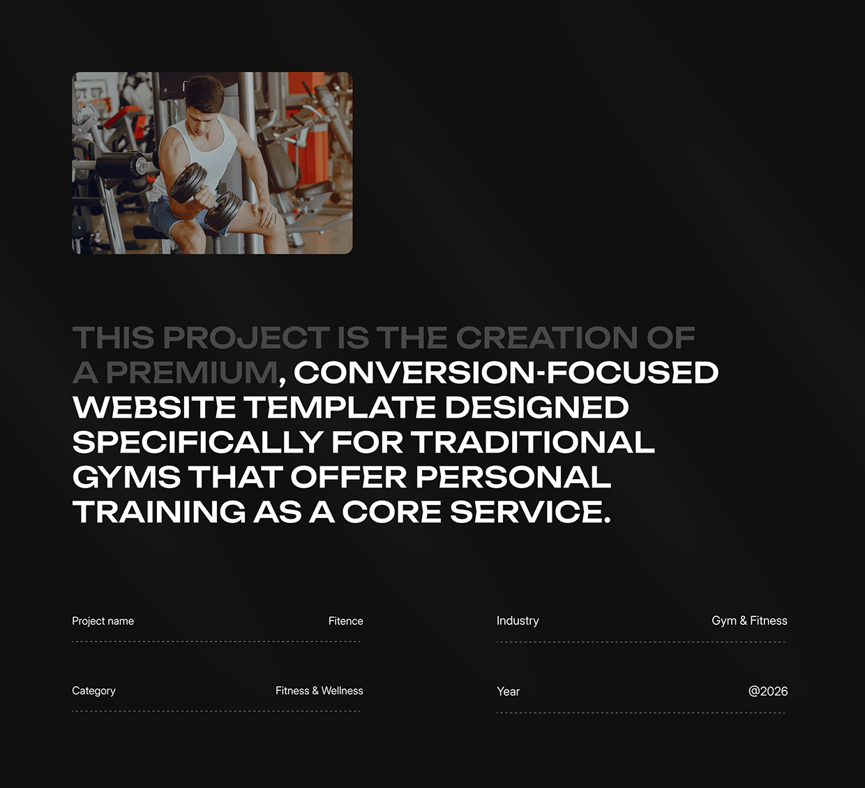 Fitence — Modern Gym Website Case Study Image 0