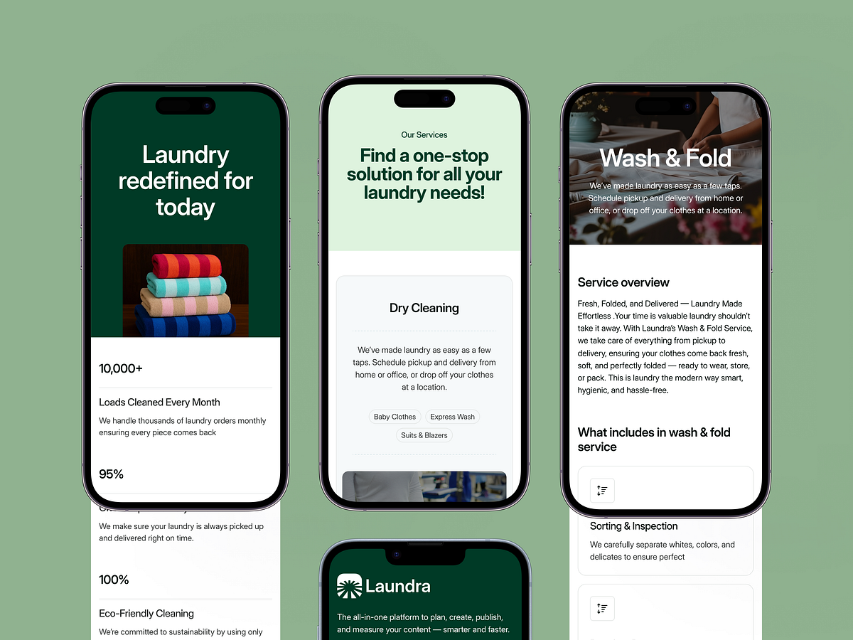 Mobile-First Experience — Laundra Responsive UI Image 1