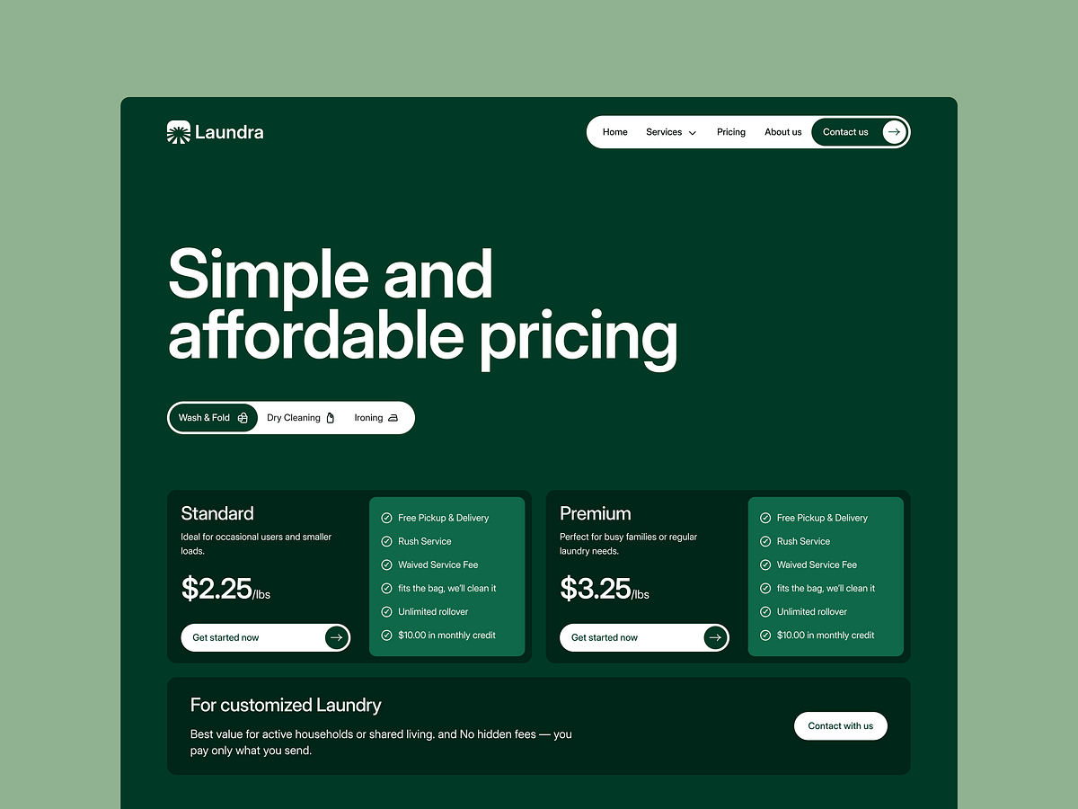 Streamlining Service Bookings — Laundra Interaction Image 0