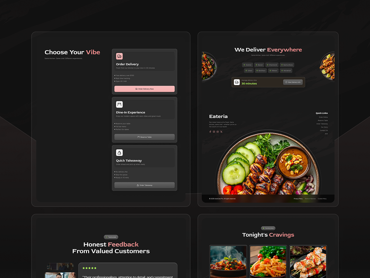 Eateria Restaurant Website Design Image 2