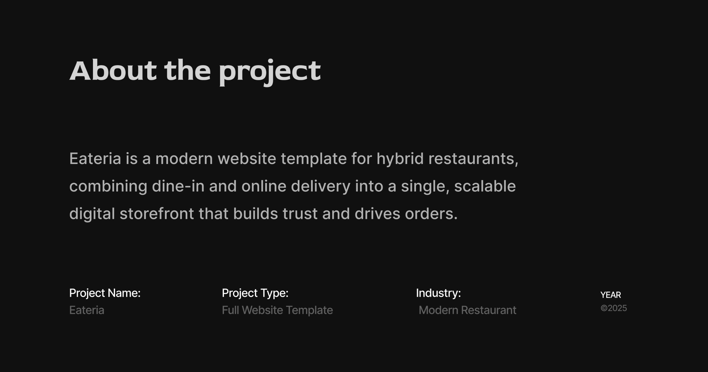 Eateria — Restaurant Website UI Case Study Image 4