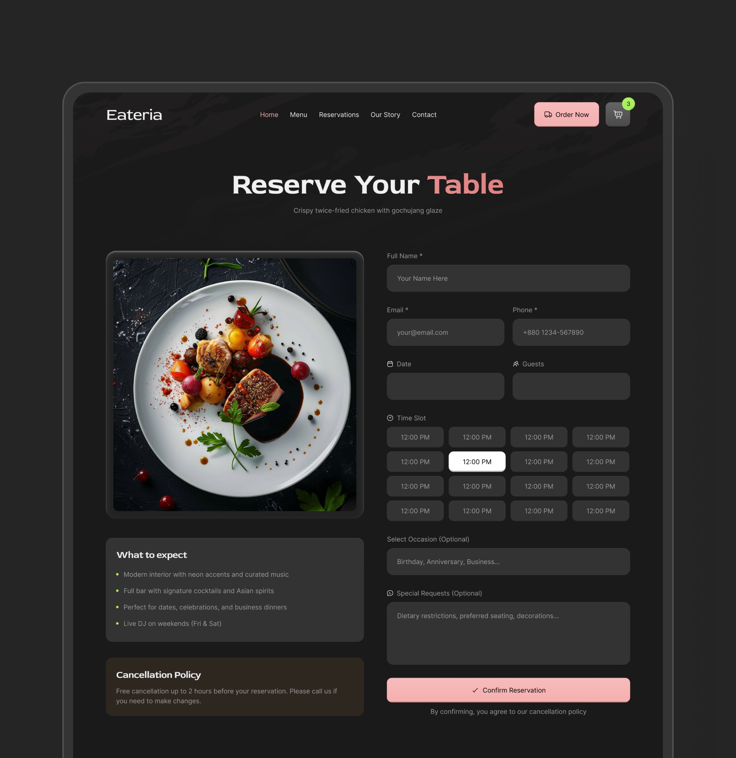 Eateria — Restaurant Website UI Case Study Image 16