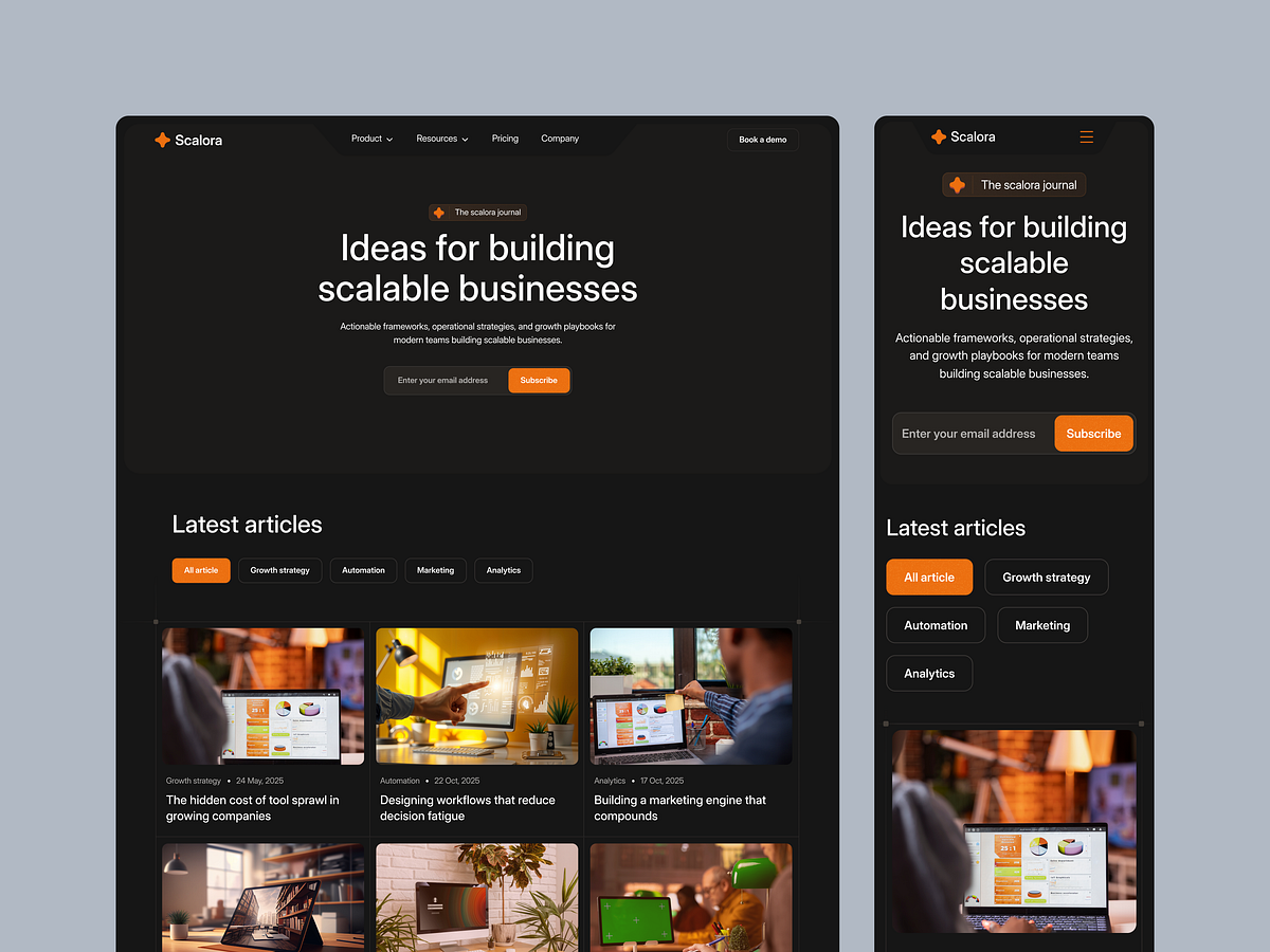 Scalora – AI Marketing Automation SaaS Website |Framer & Webflow Image 0