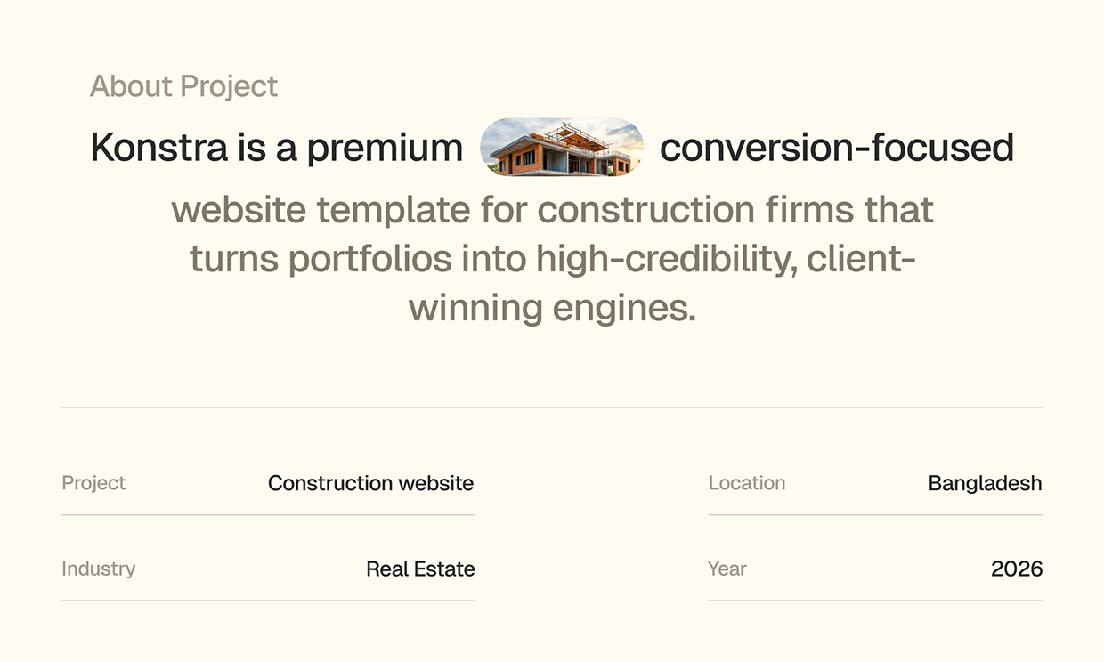 Konstra - Construction Firm Website UI/UX Case Study Image 0