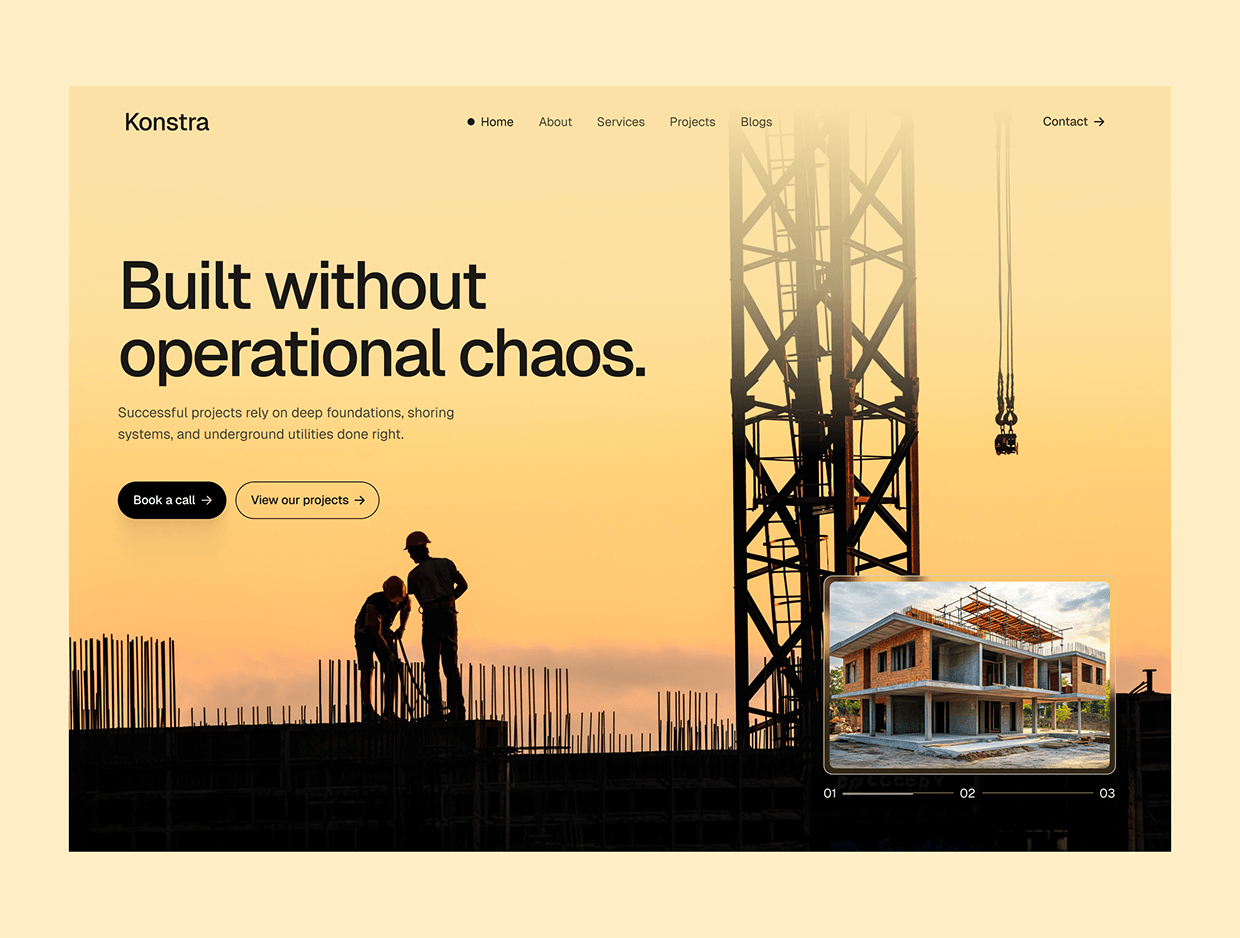 Konstra - Construction Firm Website UI/UX Case Study Image 2