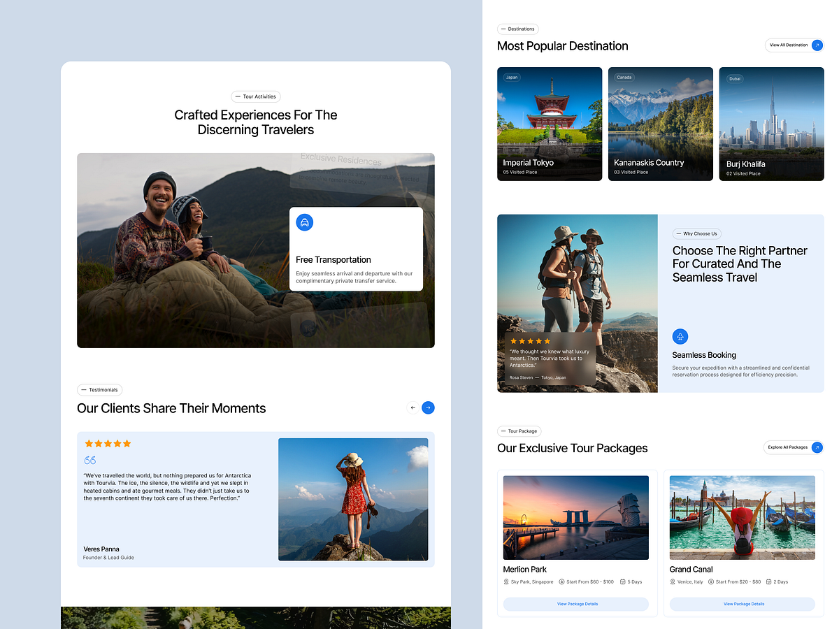 Tourvia – Travel Agency Website Template UI | GrabUI Library Image 2