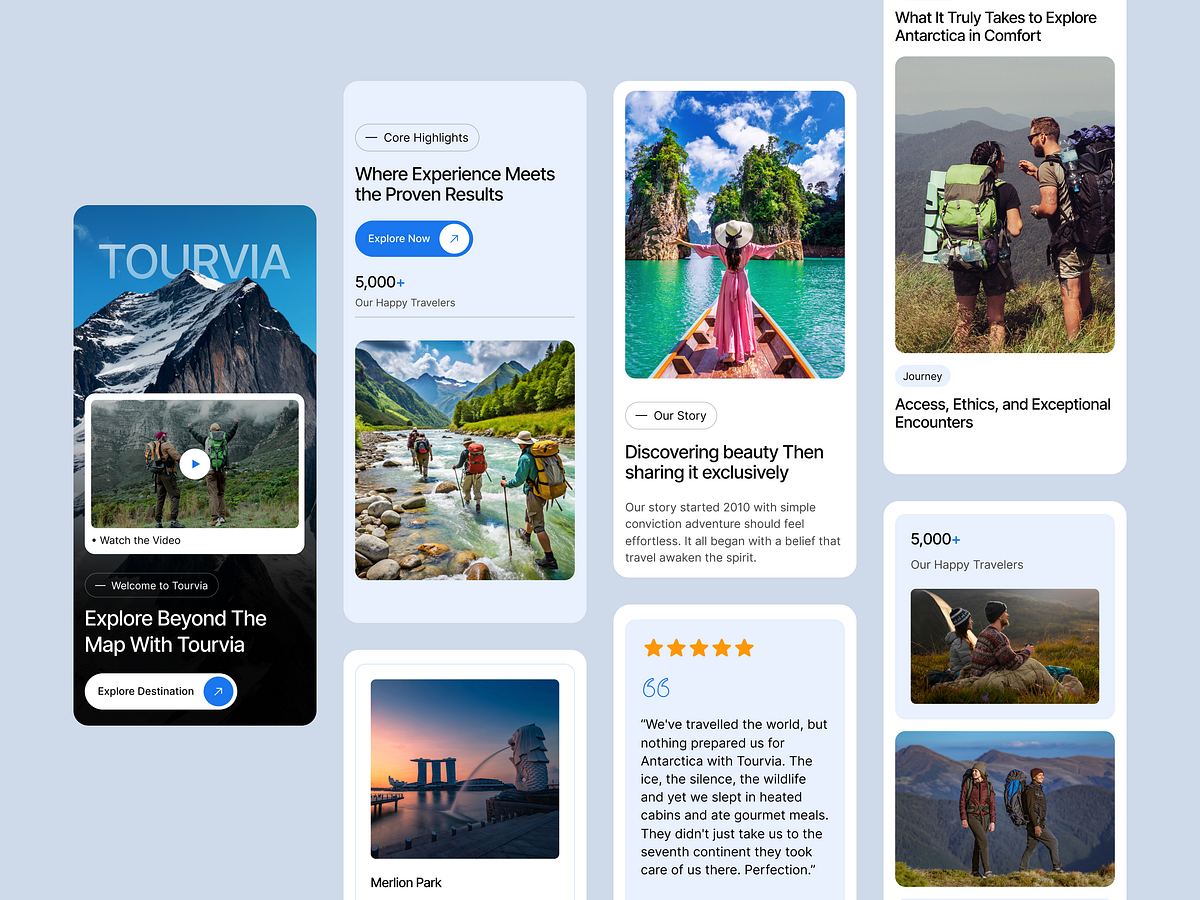 Tourvia Responsive Travel Template: Mobile, Tablet & Desktop UI Image 1