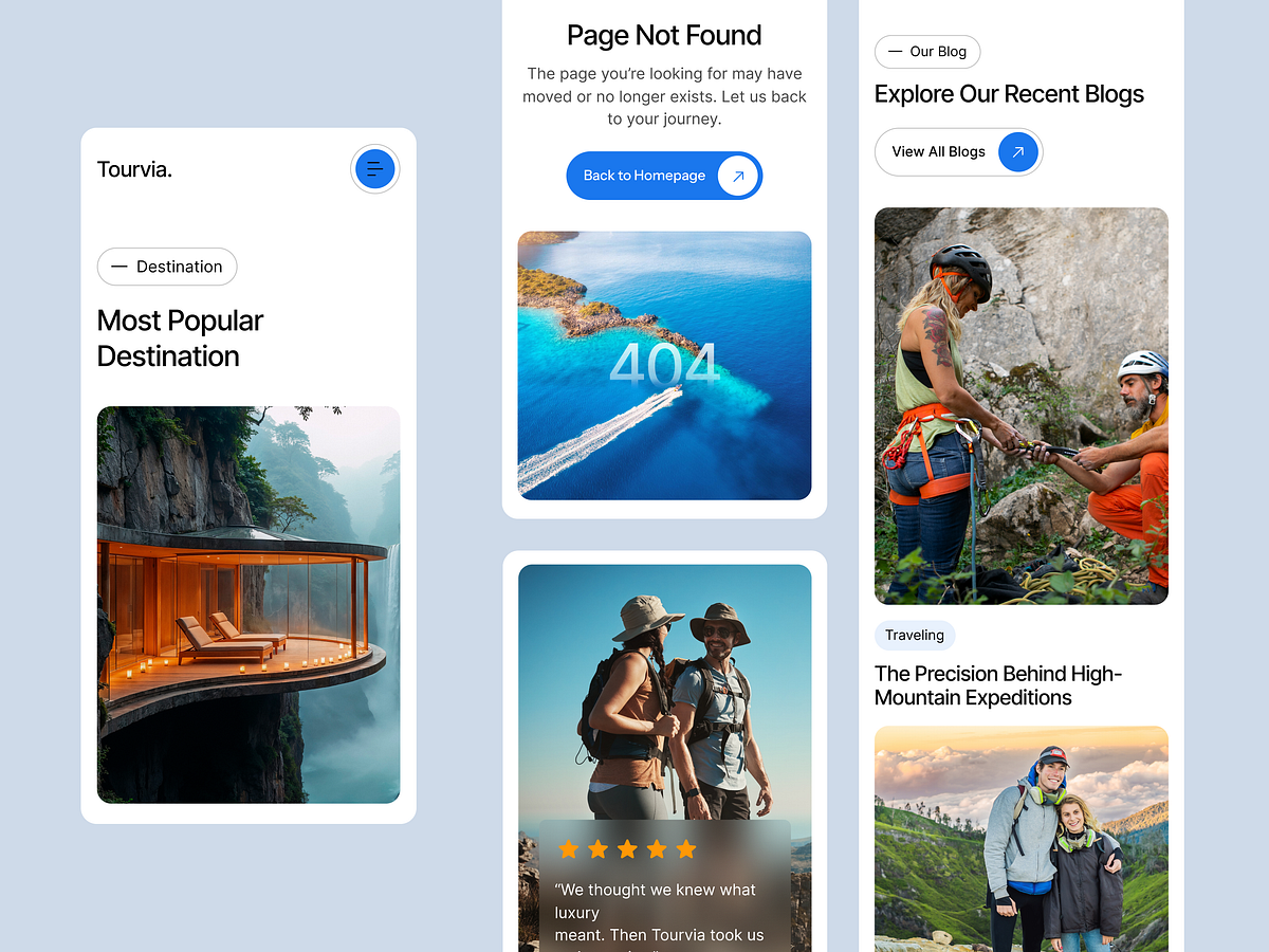 Tourvia Responsive Travel Template: Mobile, Tablet & Desktop UI Image 2