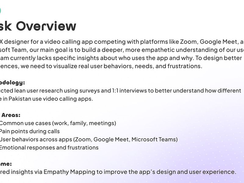 Empathy Map - Refining Video Calling Apps Experience