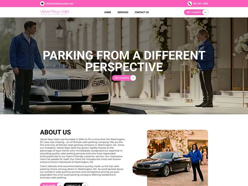 Velvet Keys Valet | Luxury Web UI Design