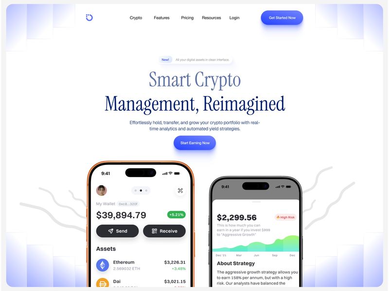 CryptoVault — Clean FinTech Landing Page 🚀
