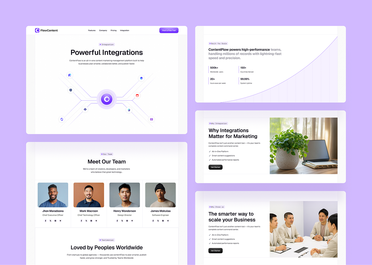 FlowContent SaaS Template: Full Design System & Landing Page Kit Image 7