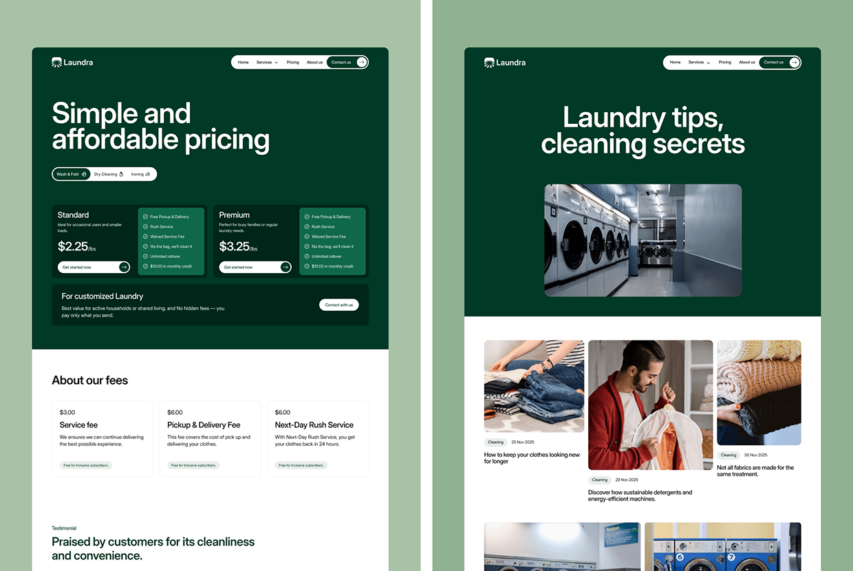 Laundra — Laundry & Dry Cleaning Website Template Image 5