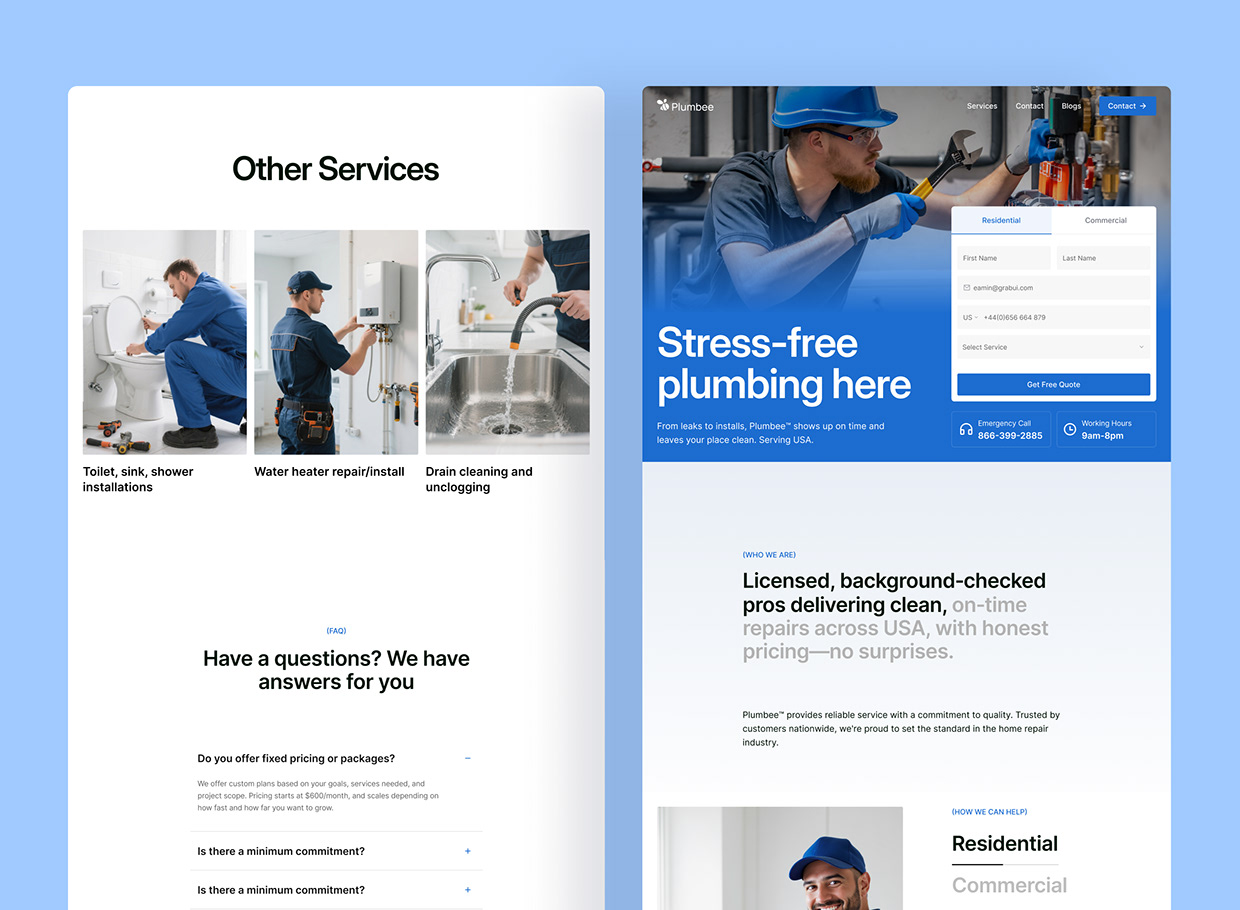 Plumbing & Home Services Website Template Image 6